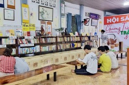 Không gian đọc sách tại chùa Giác Huệ - Ảnh: Huệ Thái