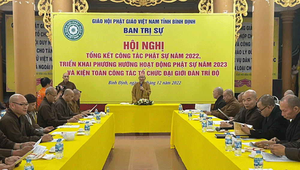 Hòa thượng Thích Nguyên Phước chủ trì hội nghị tổng kết hoạt động Phật sự năm 2022