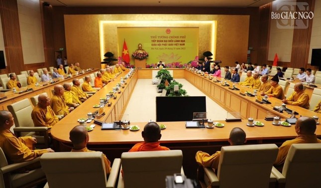 Thủ tướng Phạm Minh Chính tiếp đoàn lãnh đạo Giáo hội Phật giáo Việt Nam ảnh 1