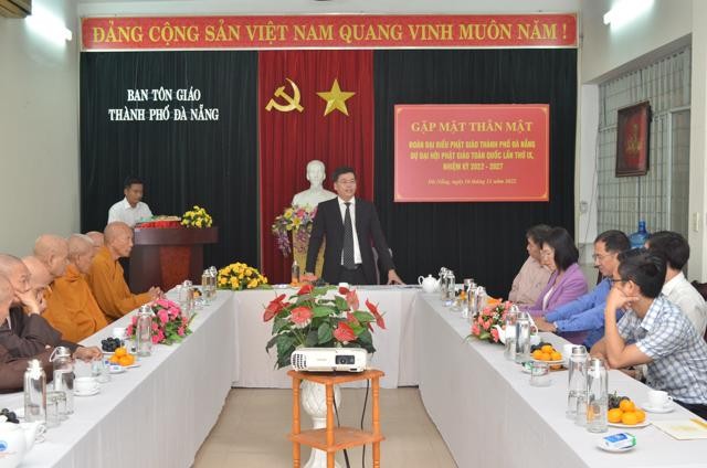 Đà Nẵng: Ban Tôn giáo gặp mặt đoàn Đại biểu Phật giáo Thành phố tham dự Đại hội Phật giáo toàn quốc ảnh 1