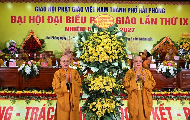 Hòa thượng Thích Quảng Tùng được tái suy cử Trưởng ban Trị sự GHPGVN TP.Hải Phòng (2022-2027) ảnh 2