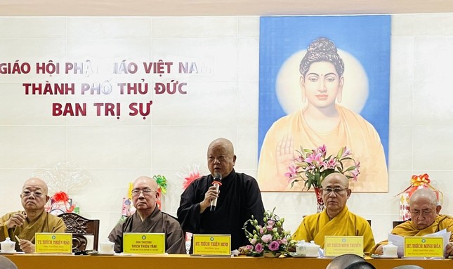 Ban Trị sự GHPGVN TP.Thủ Đức họp triển khai công tác Phật sự quý I năm 2023 ảnh 1