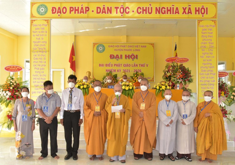 Tân Ban Trị sự Phật giáo huyện Phước Long ra mắt đại hội và phát biểu nhận nhiệm vụ
