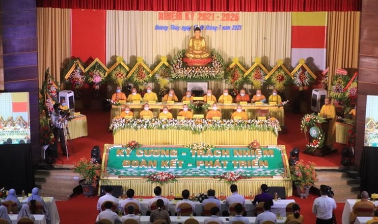Quang cảnh Đại hội đại biểu Phật giáo thị xã Hương Thủy nhiệm kỳ 2021-2026