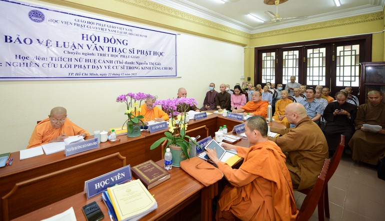 Học viện Phật giáo VN tại TP.HCM tổ chức bảo vệ luận văn thạc sĩ đợt 3-2022