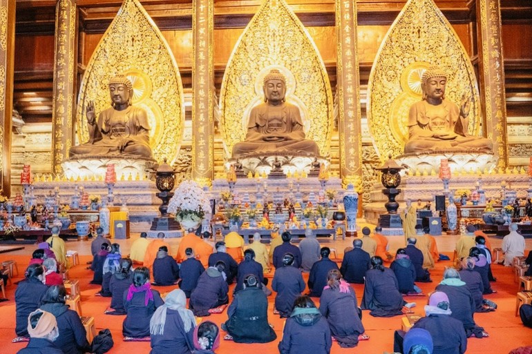 Trang nghiêm lễ Kỷ niệm Đức Phật Thích Ca thành đạo tại chùa Tam Chúc, Hà Nam - Ảnh: Chùa Tam Chúc