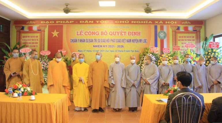 Tân Ban Trị sự Phật giáo huyện Mỹ Lộc ra mắt hội nghị