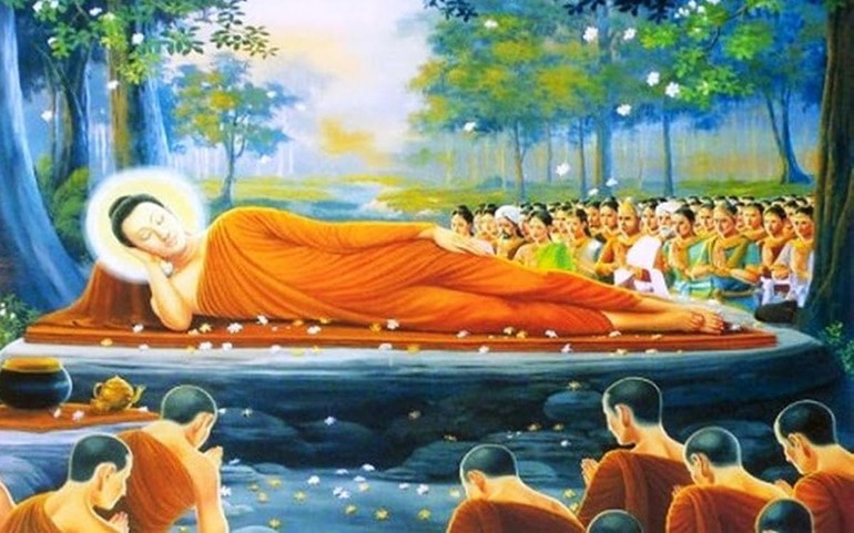 Tranh vẽ Đức Phật nhập Niết-bàn