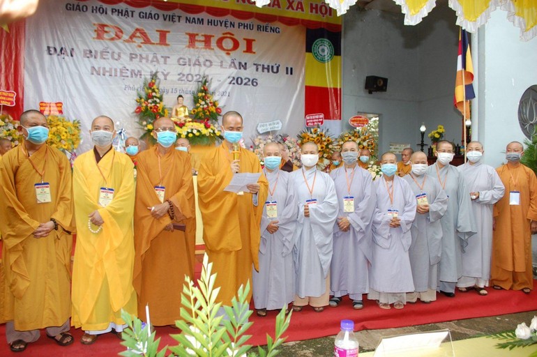 Tân Ban Trị sự Phật giáo huyện Phú Riềng nhiệm kỳ 2021-2026 ra mắt đại hội
