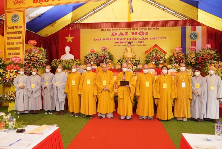 Tân Ban Trị sự Phật giáo huyện Gia Viễn ra mắt và phát biểu nhận nhiệm vụ tại đại hội