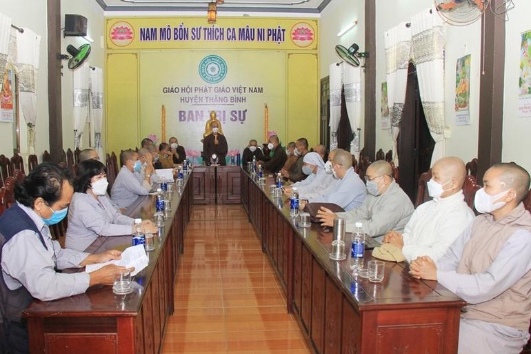 Phiên họp tổng kết Phật sự năm 2021 của Ban Trị sự Phật giáo huyện Thăng Bình