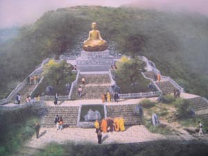Phối cảnh khu vực dựng tượng Phật hoàng Trần Nhân Tông. Ảnh: NGỌC HÀ